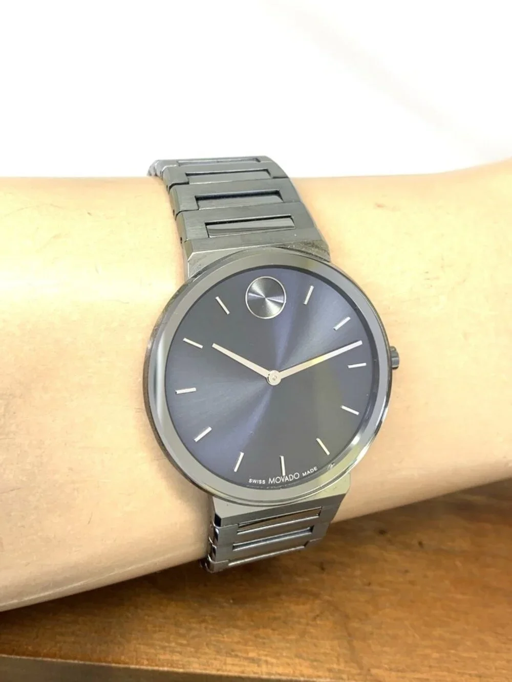 Movado Men's Watch 3601076 Bold Blue Dial Swiss Quartz Gray Stainless Steel 40mm